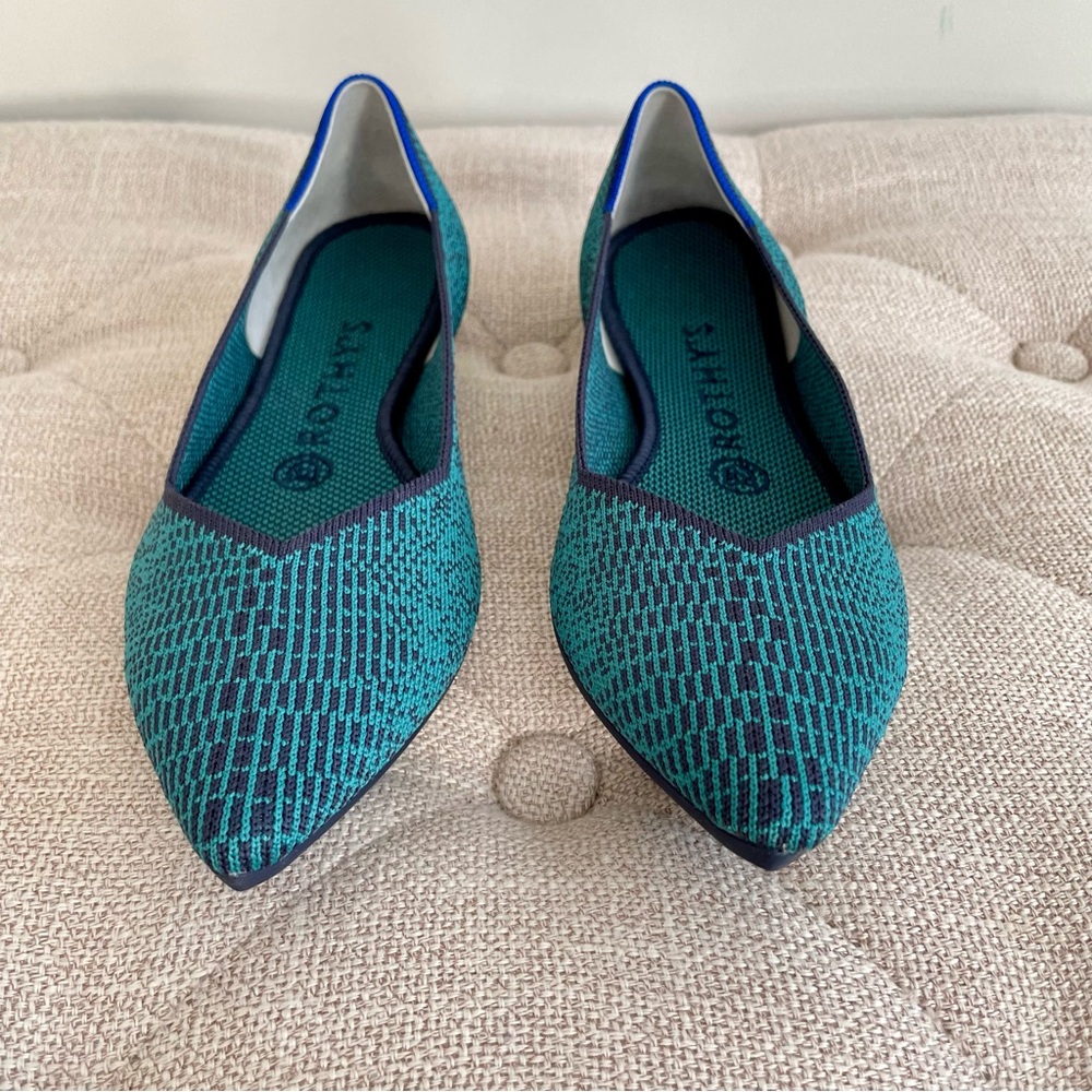 Rothy’s Spruce Python The Point Flat Size 8 - image 2
